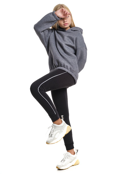 Худи one size с начесом удлиненное с капюшоном спортивное UD 8015 салатовый - Mini maxi фото 12