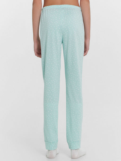 Комплект для девочек (джемпер, брюки) новогодний голубой с белыми снежинками - Mark formelle фото 5