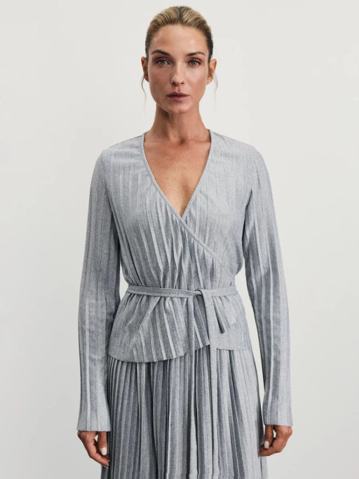 Кардиган с плиссировкой на завязках / Zarina фото 3