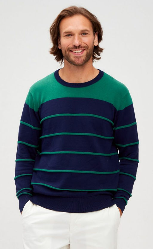 Джемпер мужской в полоску P221-15-1709 сине-зелёный - Primm фото 9