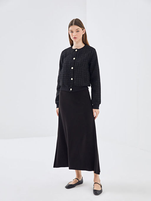 Beli Lastikli Dar Fit Kad?n Triko Etek