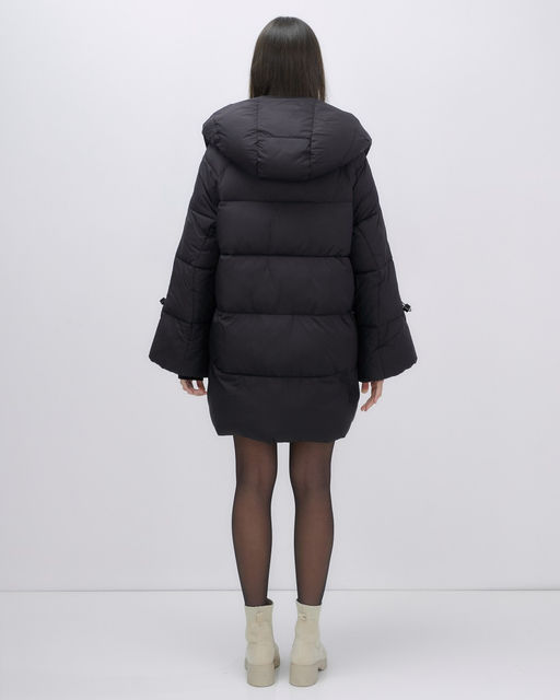 Куртка зимняя женская с большим капюшоном модная черного цвета 7739Ch - Visdeer фото 19
