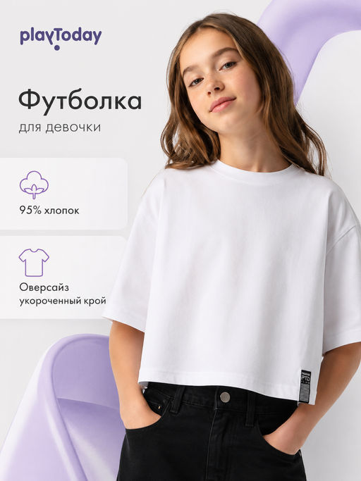 PlayToday / Фуфайка трикотажная для девочек (футболка)  фото 10