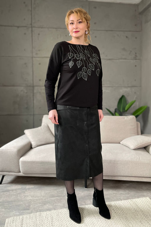 Джемпер Rumoda 2162 черный/длинный рукав  фото 8