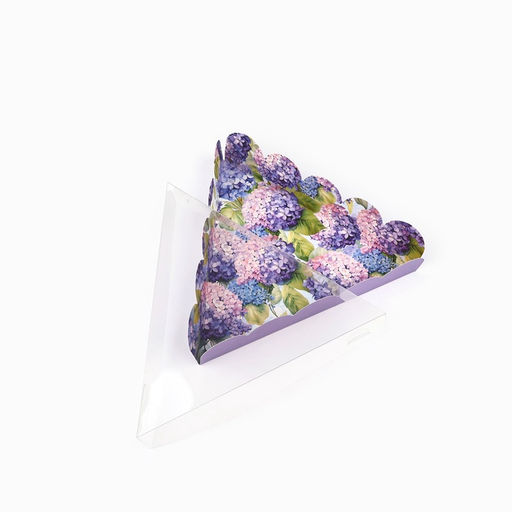 Цена за 5 шт. Коробка для кондитерских изделий с пластиковой крышкой Гортензия, 18?3 см