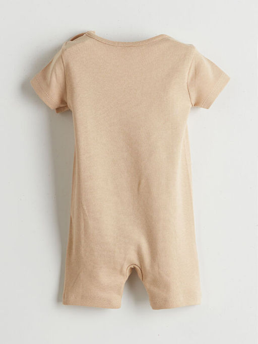 Bisiklet Yaka Avokado Bask?l? Erkek Bebek Tulum