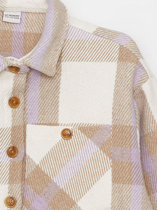 Ekose Uzun Kollu K?z ?ocuk G?mlek Ceket - Waikiki фото 2