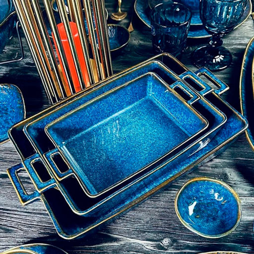 Прямоугольное блюдо для запекания 31х19х6,5см AQUAMARINE в под.уп.(х12)Фарфор арт.133-313