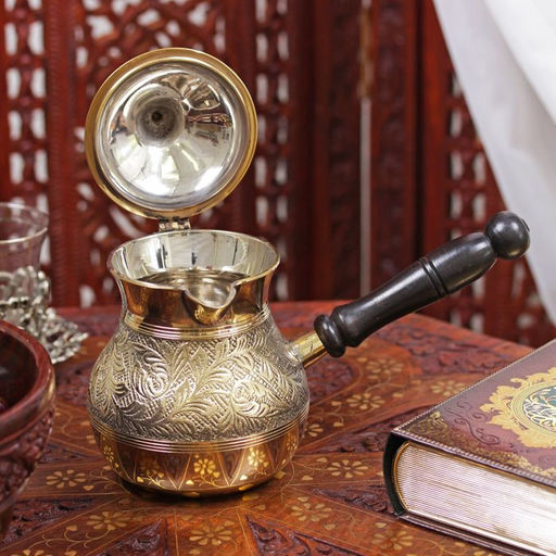 Турка Синичка, 500 мл, с крышкой, деревянная рукоять, латунь - Simaland фото 2