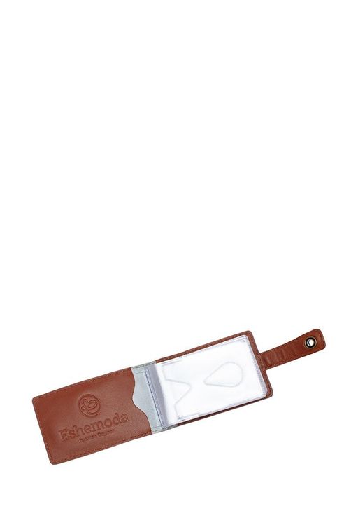 Визитница с принтом Eshemoda Королевский фазан, натуральная кожа