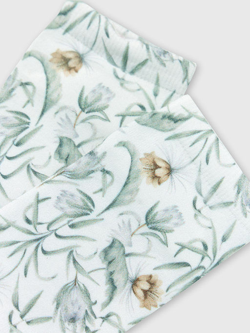 Цена за 5 пар! Носки женские белые с рисунком в виде цветов сухоцветов - Mark formelle фото 4