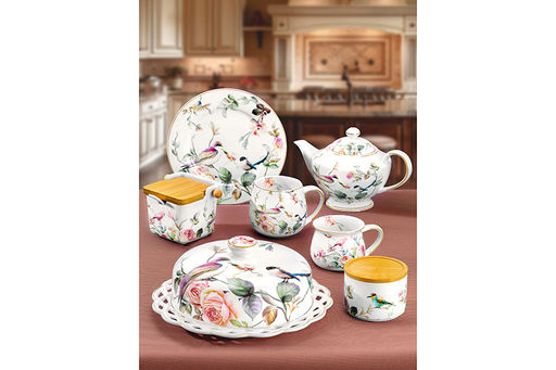 Набор 2 блюд 27,5*13,5*2 см + 31*15,5*2,5 см Певчие птички NEW BONE CHINA, фарфор - Elan gallery фото 4