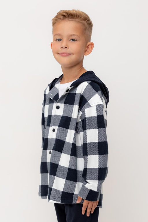 Crockid _ КР 302681/индиго,клетка виши к534 рубашка для мал  фото 4