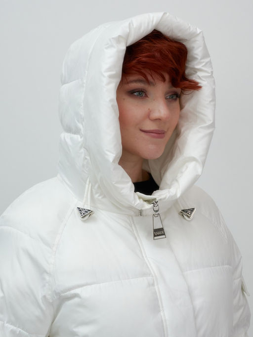 Куртка зимняя женская с капюшоном модная белого цвета 7341Bl - Visdeer фото 8