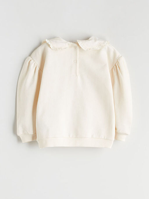 Bebe Yaka Bask?l? K?z Bebek Sweatshirt