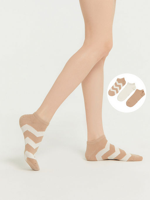 Носки женские мультипак (3 пары) в бежевом цвете
