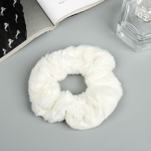 Цена за 5 шт. Резинка для волос QF «Орбита», нежность, 9 см, белая