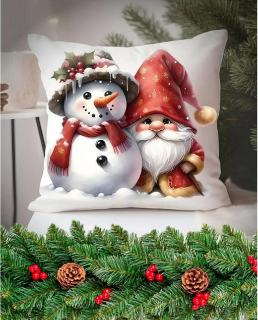 Наволочка декоративная новогодняя 45х45 на молнии, без наполнения