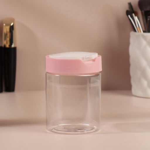 Цена за 2 шт. Органайзер для хранения, с крышкой, d=7×9 см, 280 мл, белый, розовый