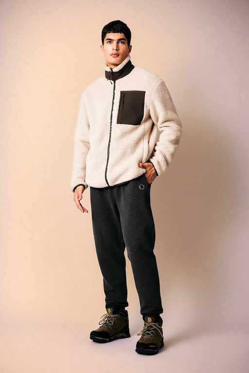 Плюшевое пальто унисекс с воротником-стойкой на молнии - Defacto фото 4