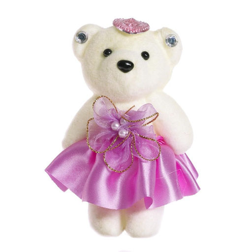 Цена за 12 шт. Игрушка из пенопласта «Мишка в юбочке», на ушках камушки, МИКС