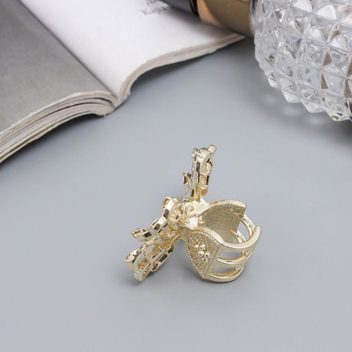 Цена за 6 шт. Крабик для волос «Доротеа», бабочка элит, 3.5 см, золото