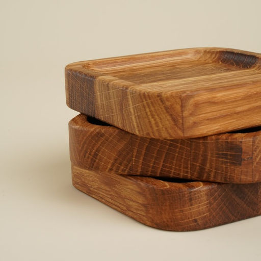 Набор тарелок - подставок SL Home, 10×10×2 см, 3 шт, дуб