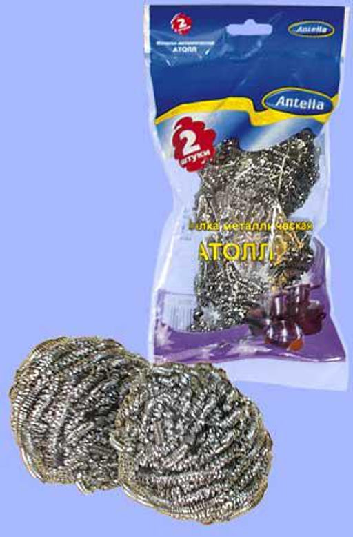 Набор мочалок 2 шт метал. д/тефлона спирал.Атолл 18 г арт. 3754 Антелла - Полимербыт фото 2