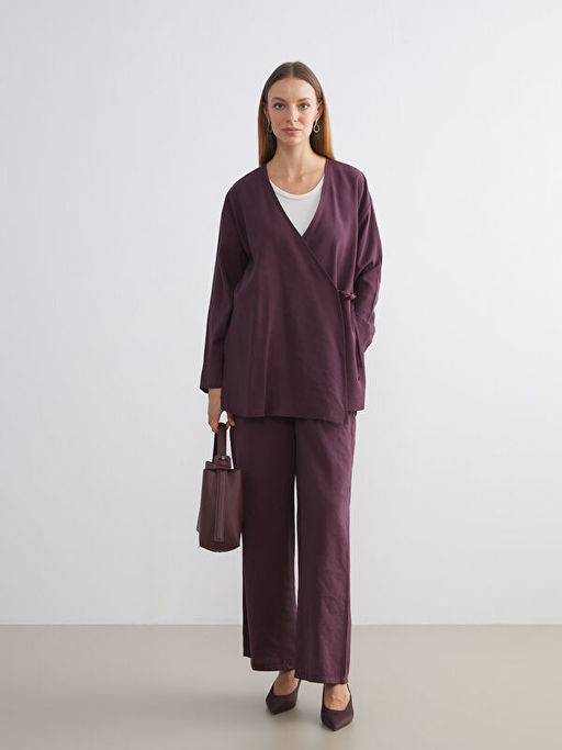 Beli Lastikli Modal Kar???ml? Kad?n Pantolon