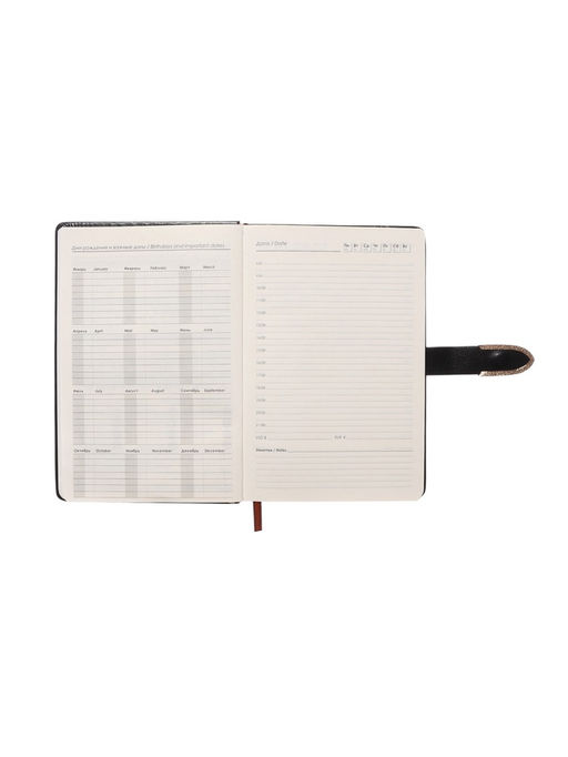 Ежедневник недатированный А5, с хлястиком, 112 листов в линейку, пвх, черный - Simaland фото 8