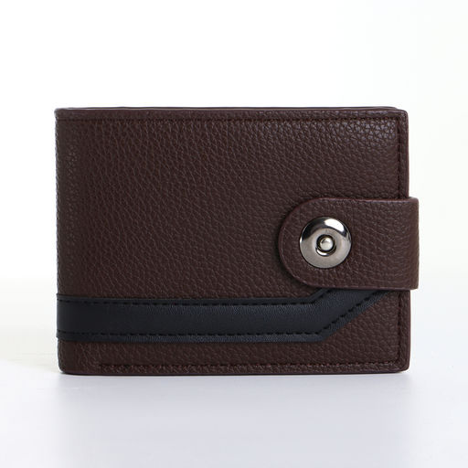 Портмоне мужское на магните, коричневое