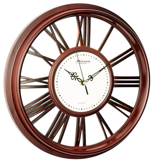 Настенные часы Mirron круглые коричневые S66TDB