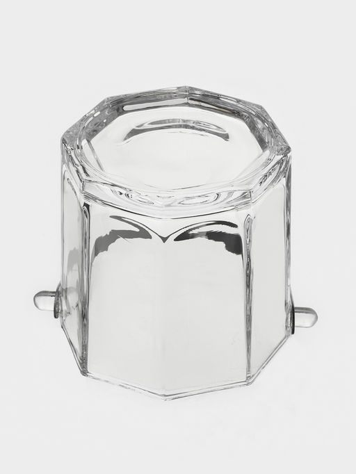 Ведро для льда «Октогон», 900 мл, 15×13×12.5 см, с щипцами, стекло, прозрачное