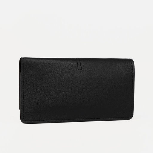 Кошелёк на кнопке, отдел для купюр, для карт, цвет чёрный - Simaland фото 2