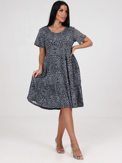 837 ПЛАТЬЕ (Серый леопард) - А-дина фото 2