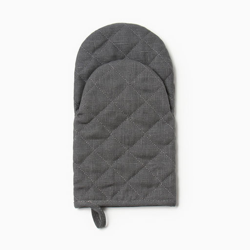Набор кухонный Этель ECO grey: варежка 15×28 см, прихватка 19×19 см, 100% лён, 245 г/м²