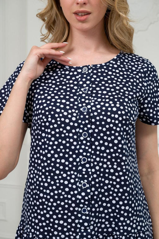 Платье женское из кулирки Кармелита горошек на темно-синем - Амадэль фото 13