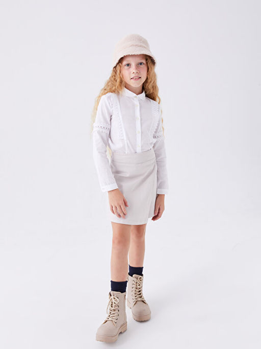 Dantel Detayl? Uzun Kollu K?z ?ocuk G?mlek - Waikiki фото 3