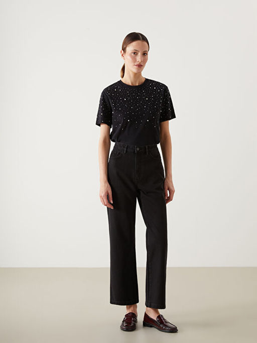 Wideleg Kad?n Jean Pantolon