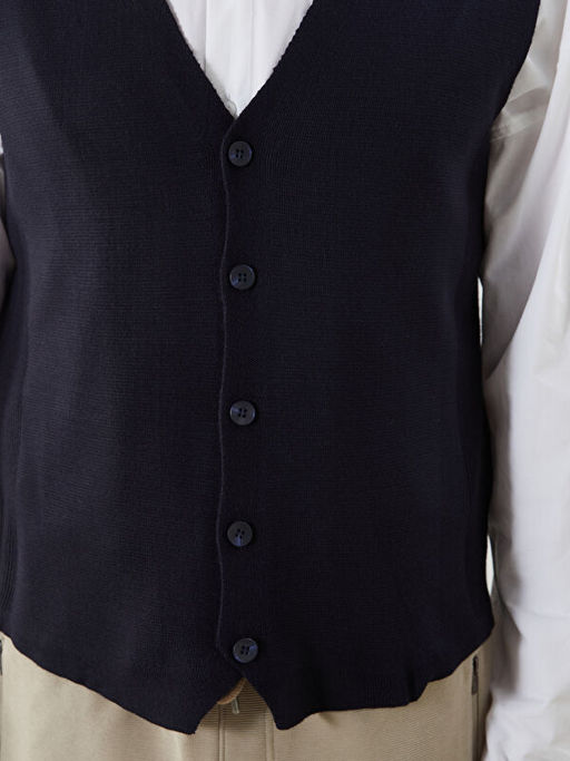 Standart Kal?p V Yaka Erkek Triko Yelek