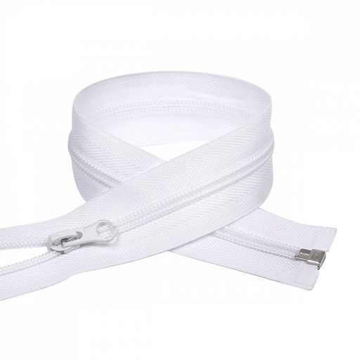 Молния Mzip пласт. спираль №5-N 75см цв.F101 белый уп.10шт