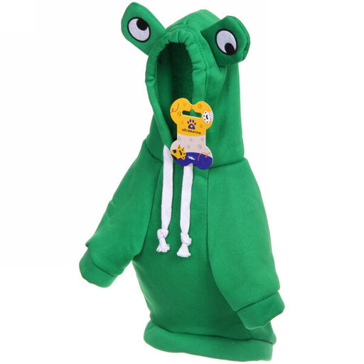 Кофта - толстовка с капюшоном для собак мелких пород "МОДНЫЙ БРО", лягушёнок, размер 2XL (62*45*26см) Ultramarine