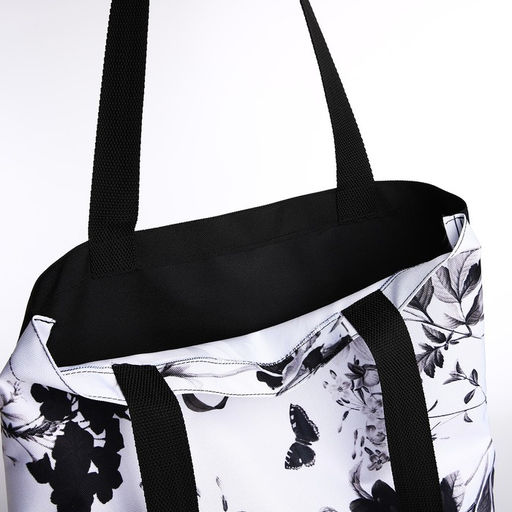Сумка шопер Цветы, 40х12х38, цвет черный - Nazamok фото 5