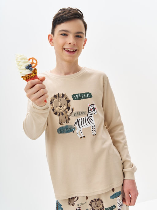 Бежевая пижама для мальчика - Kogankids фото 15