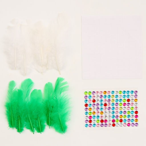 Аппликация перьями и стразами «Дракоша», 14,8 х 21 см