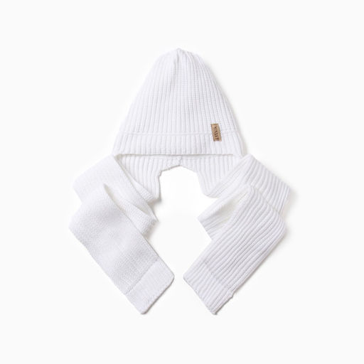 Шапка - шарф MINAKU, размер 56-58, цвет белый