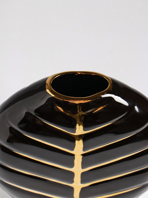 Ваза «Новайо», 18×17 см, керамика, чёрная