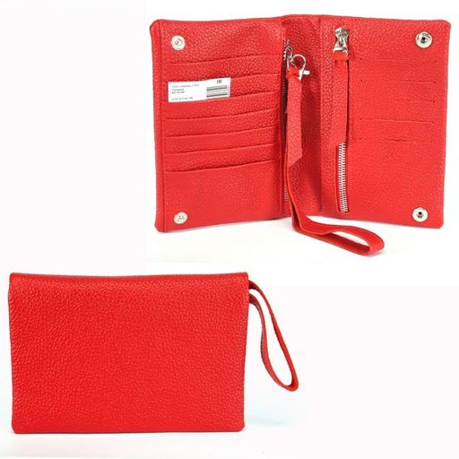 Портмоне женское Croco-ПР-801 натуральная кожа 2 отд, 12 карм, рем-петля, алый флотер (128) 229121