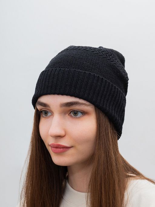 Шапка SEEBERGER арт. 18298-0 TURN-UP BEANIE (черный)