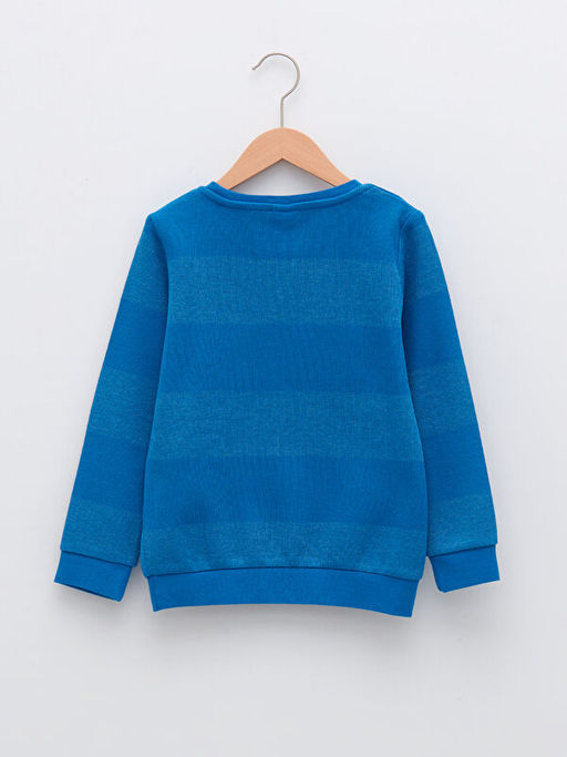 Bisiklet Yaka Bask?l? Uzun Kollu Erkek ?ocuk Sweatshirt - Waikiki фото 2